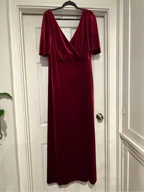 NWOT- Ever Pretty Deep Wine Velvet Maxi Dress